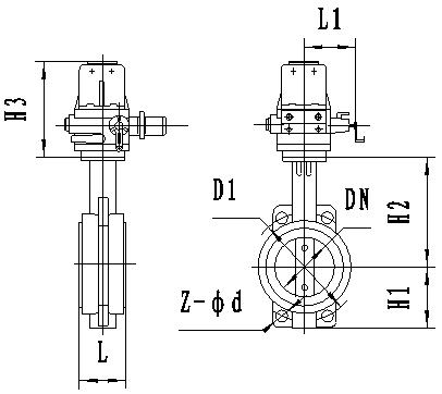 電（diàn）動對夾（jiá）蝶閥